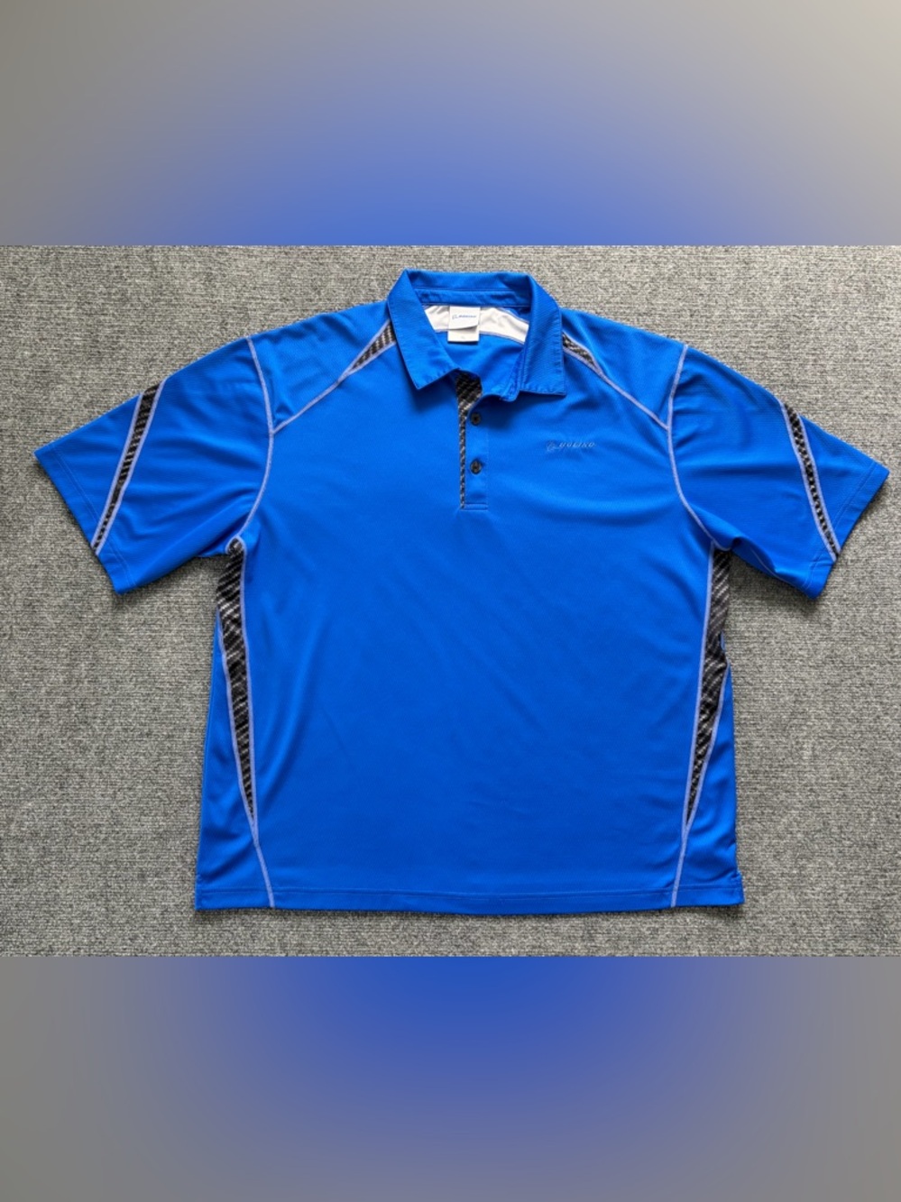 Boeing Polo Shirt Size XL Blue Stripe Aviation Aerospace Short Sleeve